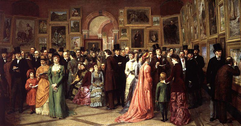 William Powell Frith A Private View at the Royal Academy, 1881. Spain oil painting art